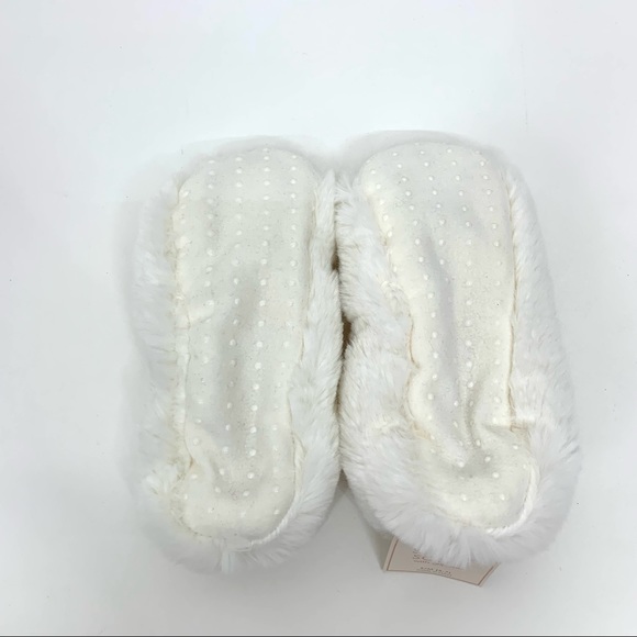 Faux Fur Cozy Sherpa Slip On White Slipper Socks With Grippers Nwt Size S/M 5-7 - Picture 8 of 15